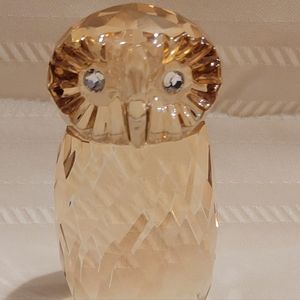 VINTAGE SIMON DESIGN AMBER SKIMMER CRYSTAL OWL